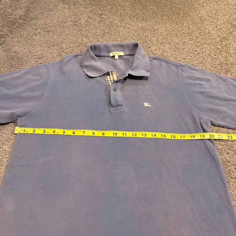 Burberry London Classic Blue Polo Embroidered Motif Men's Small - Picture 7 of 8
